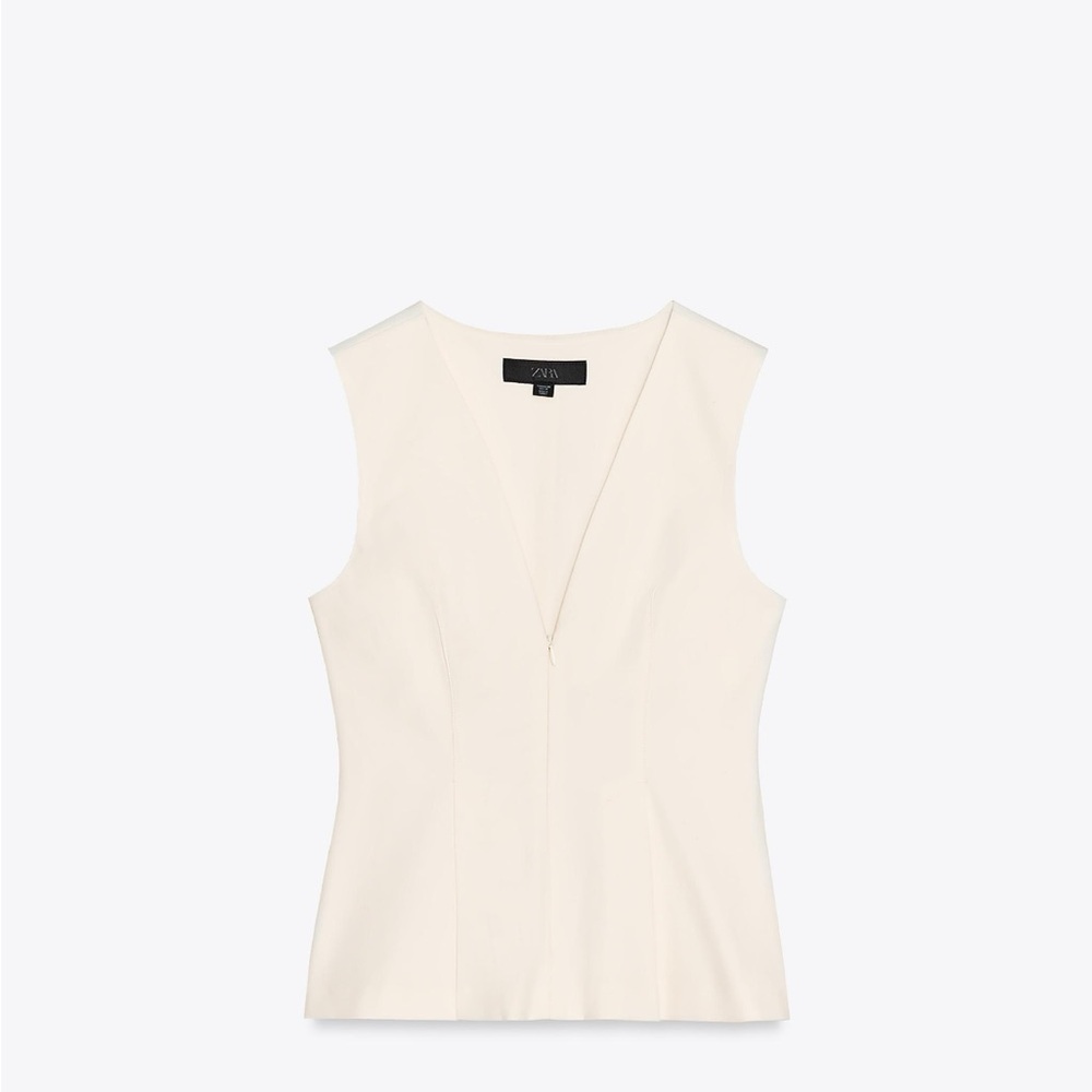 NEW W TAGS Zara Cream V-Neck Tank Top